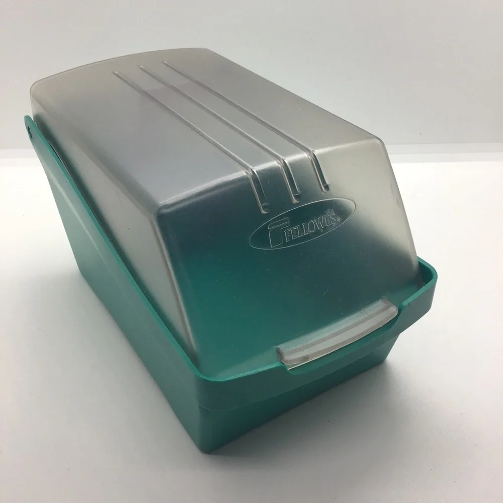 Fellowes 3.5” Floppy Disk Storage Case Plastic Lid Holder Box Filing Tray Office